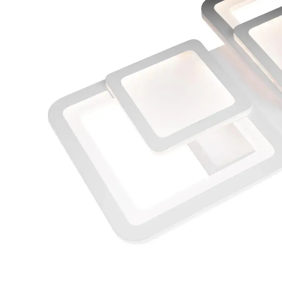 LED lustr s dálkovým ovládáním BALANS 44W, 2 čtverce, studené/teplé/neutrální světlo, stmívatelné, bílý LED lustr s dálkovým ovládáním Výchozí název Alessandro Design