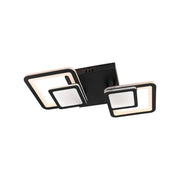 LED lustr s dálkovým ovládáním BALANS 44W, 2 čtverce, studené/teplé/neutrální světlo, stmívatelné, černé LED lustry s dálkovým ovládáním Výchozí název Alessandro Design