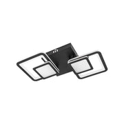 LED lustr s dálkovým ovládáním BALANS 44W, 2 čtverce, studené/teplé/neutrální světlo, stmívatelné, černé LED lustry s dálkovým ovládáním Výchozí název Alessandro Design