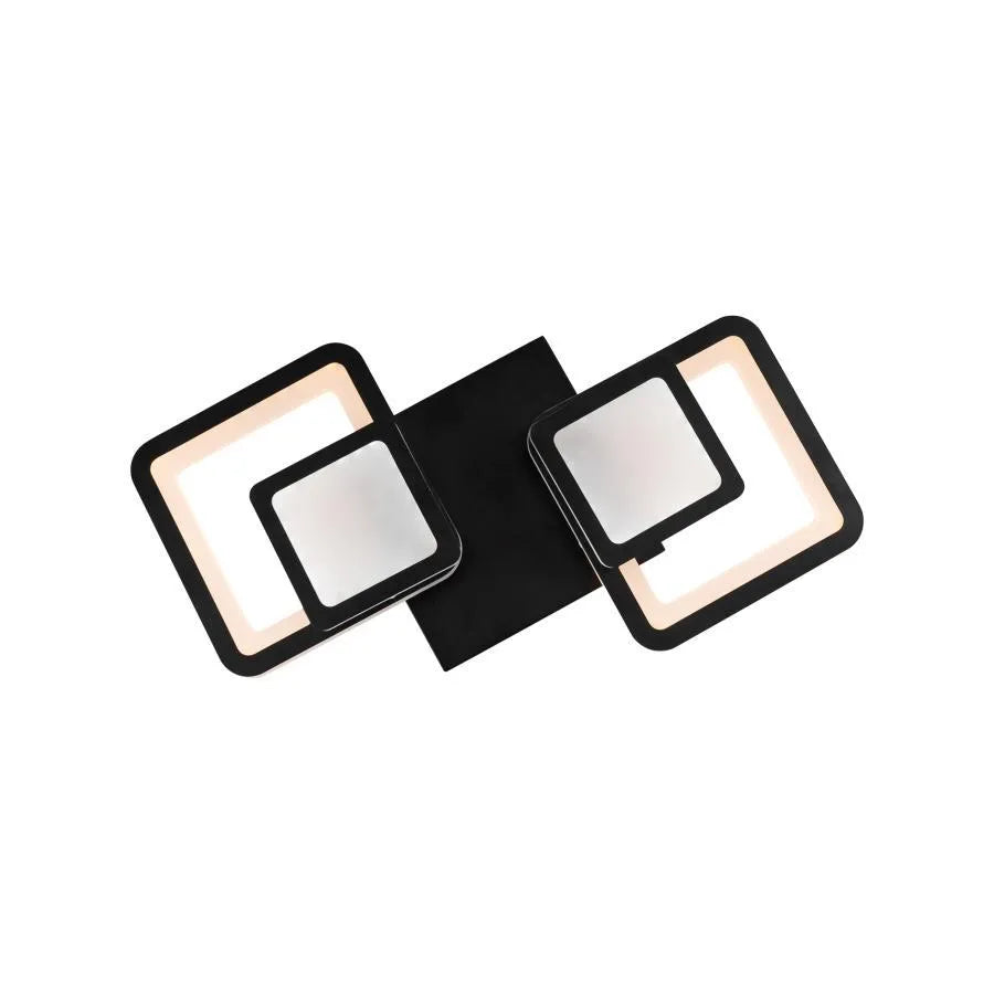 LED lustr s dálkovým ovládáním BALANS 44W, 2 čtverce, studené/teplé/neutrální světlo, stmívatelné, černé LED lustry s dálkovým ovládáním Výchozí název Alessandro Design