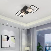 LED lustr s dálkovým ovládáním BALANS 44W, 2 čtverce, studené/teplé/neutrální světlo, stmívatelné, černé LED lustry s dálkovým ovládáním Výchozí název Alessandro Design