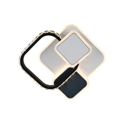 Křišťálový LED lustr GELLA 48W, čtvercový, studené/teplé/neutrální světlo, černá bílá LED lustr Výchozí název Alessandro Design