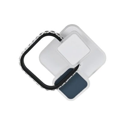 Křišťálový LED lustr GELLA 48W, čtvercový, studené/teplé/neutrální světlo, černá bílá LED lustr Výchozí název Alessandro Design
