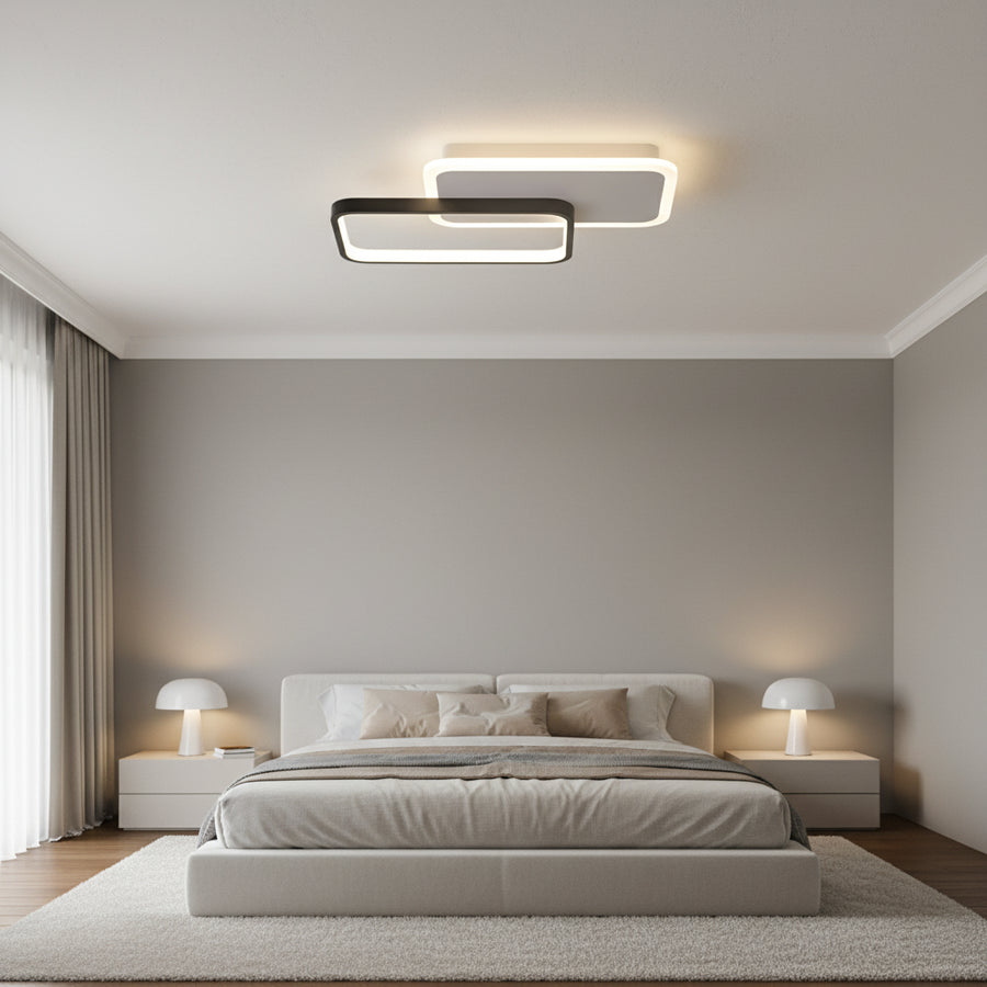 LED lustr s dálkovým ovládáním CAROLINA 31W, 2 Elements, Studené/Teplé/Neutrální světlo, Stmívatelné, Černá