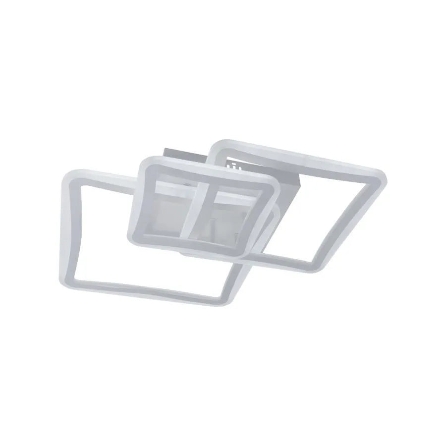 LED lustr s dálkovým ovládáním FARYDA 120W, 3 čtverce, studené/teplé/neutrální světlo, stmívatelné, bílá