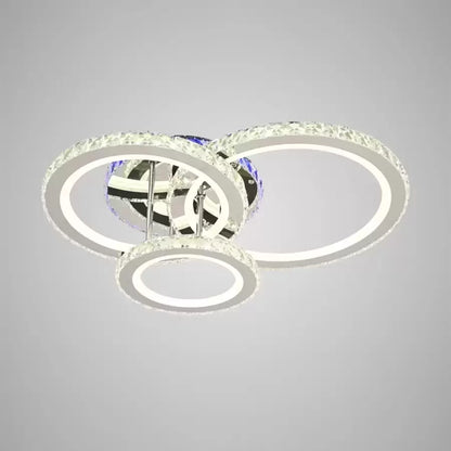 LED lustr s dálkovým ovládáním a krystalem NOVA ROTONDA RGB 73W, 3 kruhy, studené/teplé/neutrální světlo, stmívatelné, lesklý chrom LED lustry a krystaly Výchozí název Alessandro Design