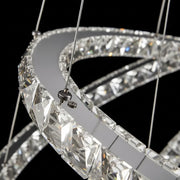 LED lustr s dálkovým ovládáním PRISM Luminis, křišťál a kov, 210 W, 4 kruhy, stmívatelný, studené/teplé/neutrální světlo, luxusní osvětlení LED lustry s dálkovým ovládáním Výchozí název Alessandro Design