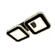 Křišťálový LED lustr QUADRIS 41W, 2 čtverce, studené/teplé/neutrální světlo, černé křišťálové LED lustry Výchozí název Alessandro Design