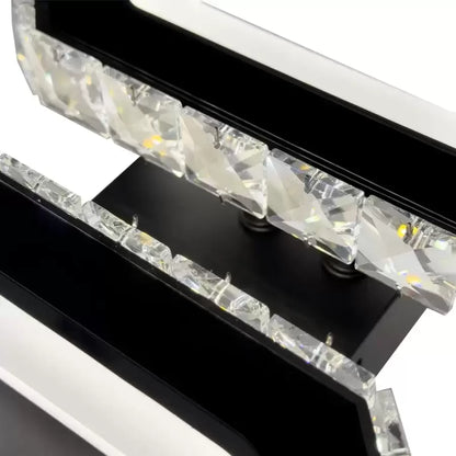 Křišťálový LED lustr QUADRIS 41W, 2 čtverce, studené/teplé/neutrální světlo, černé křišťálové LED lustry Výchozí název Alessandro Design