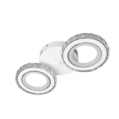LED lustr s dálkovým ovládáním a krystalem NOVA ROTONDA 34W, 2 kruhy, studené/teplé/neutrální světlo, bílé křišťálové LED lustry Výchozí název Alessandro Design