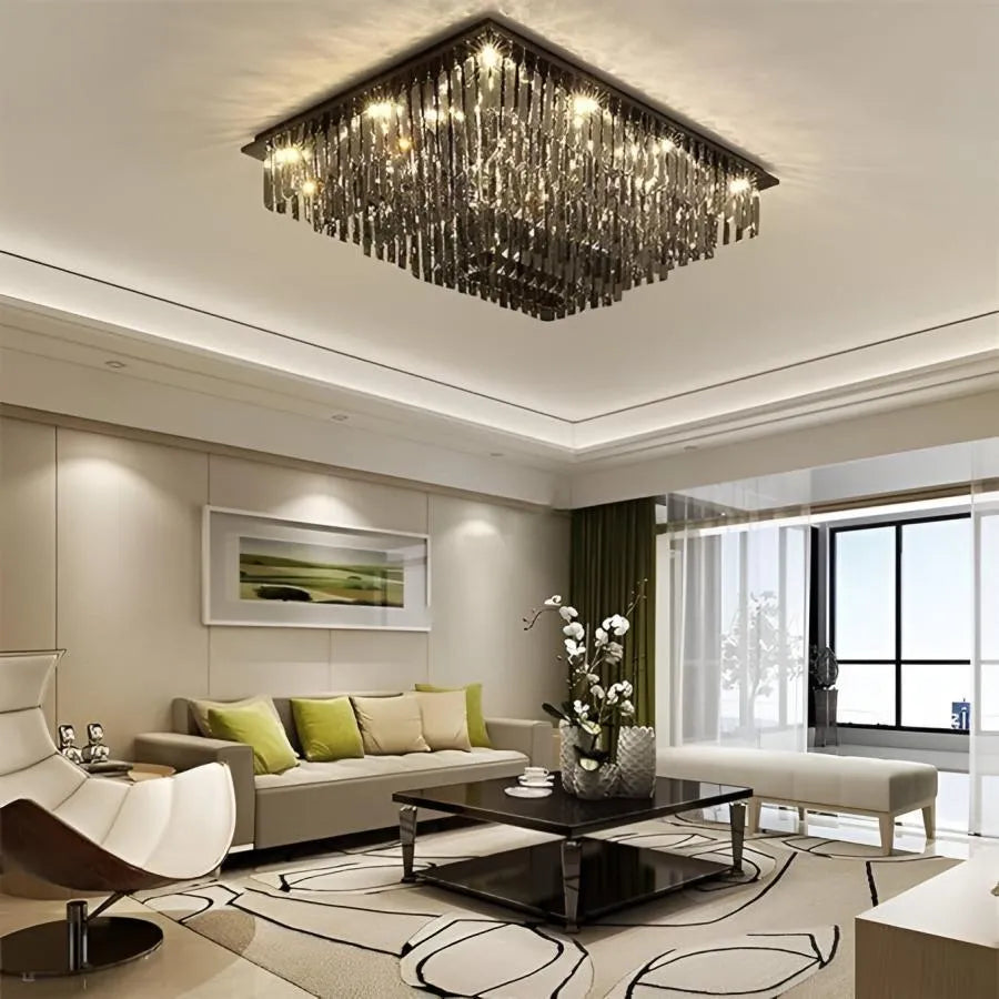 Křišťálový lustr, Brady, 14xE14, obdélníkový, šedý Křišťálové lustry Výchozí název Alessandro Design