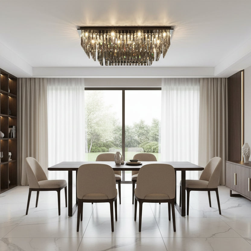 Křišťálový lustr, Brady, 14xE14, obdélníkový, šedý Křišťálové lustry Výchozí název Alessandro Design