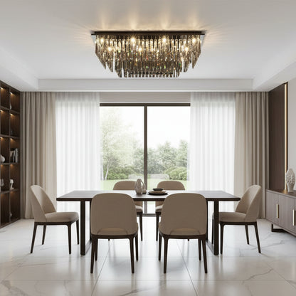 Křišťálový lustr, Brady, 14xE14, obdélníkový, šedý Křišťálové lustry Výchozí název Alessandro Design