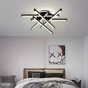 LED lustr s dálkovým ovládáním FILO 188W, 6 prvků, lineární, studené/teplé/neutrální světlo, stmívatelné, černé LED lustry s dálkovým ovládáním Výchozí název Alessandro Design