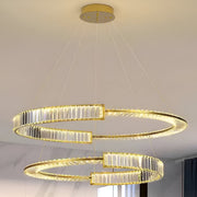 Závěsný LED křišťálový lustr PRISM REGAL 117W, 2 kruhy, Studené/Teplé/Neutrální světlo, Stmívatelné, Zlaté, Výškově nastavitelné Křišťálové LED lustry Výchozí název Alessandro Design