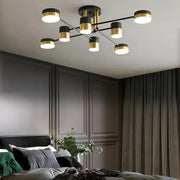 LED lustr s dálkovým ovládáním JAYSON 57W, 8 prvků, studené/teplé/neutrální světlo, stmívatelné, lesklé černé zlato LED lustry s dálkovým ovládáním Výchozí název Alessandro Design