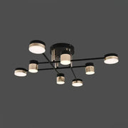 LED lustr s dálkovým ovládáním JAYSON 57W, 8 prvků, studené/teplé/neutrální světlo, stmívatelné, lesklé černé zlato LED lustry s dálkovým ovládáním Výchozí název Alessandro Design