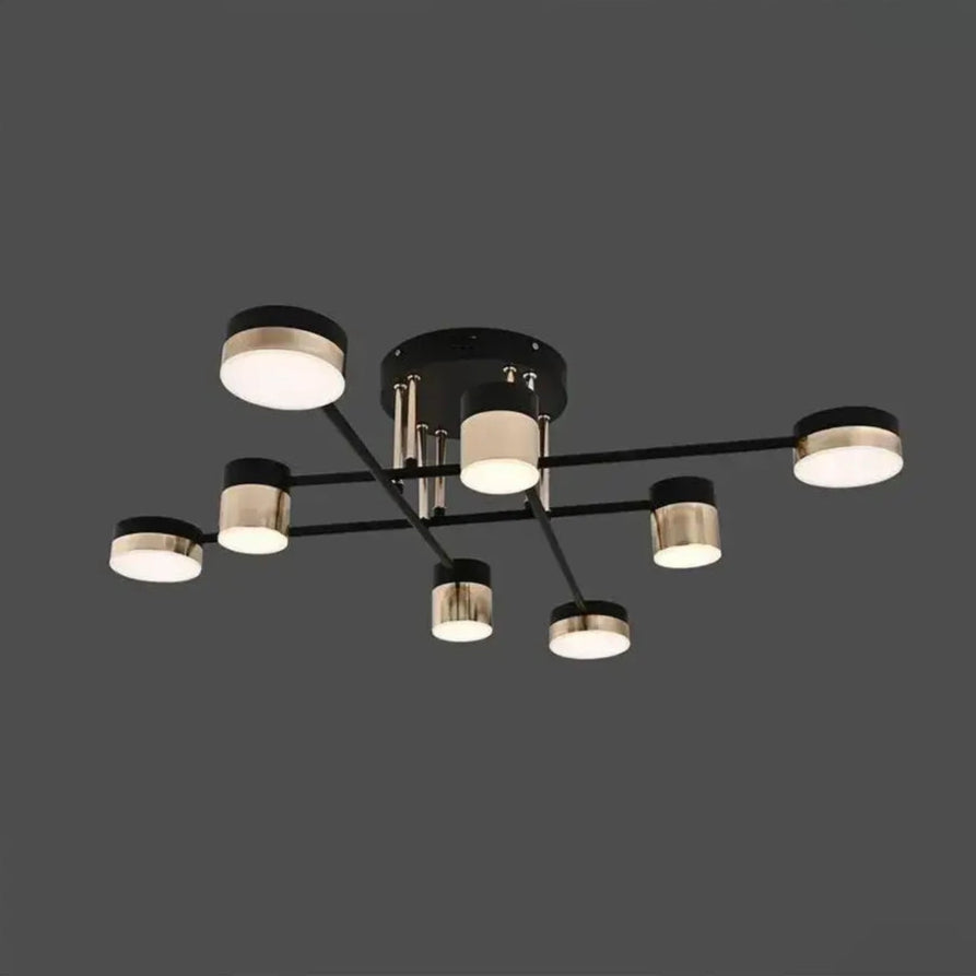 LED lustr s dálkovým ovládáním JAYSON 57W, 8 prvků, studené/teplé/neutrální světlo, stmívatelné, lesklé černé zlato LED lustry s dálkovým ovládáním Výchozí název Alessandro Design