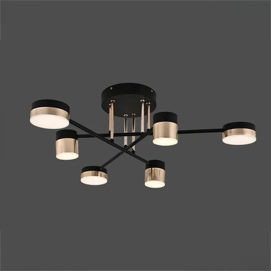 LED lustr s dálkovým ovládáním JAYSON 72W, 6 prvků, studené/teplé/neutrální světlo, stmívatelné, lesklé černé zlato LED lustry s dálkovým ovládáním Výchozí název Alessandro Design