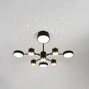 LED lustr s dálkovým ovládáním NOVA 87W, 8 prvků, studené/teplé/neutrální světlo, stmívatelné, černá