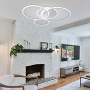 LED lustr s dálkovým ovládáním LUCY 69W, 4 kruhy, studené/teplé/neutrální světlo, stmívatelné, bílý LED lustr s dálkovým ovládáním Výchozí název Alessandro Design