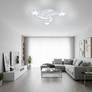 LED lustr s dálkovým ovládáním IPOMOEA 51W, 3 hvězdičky, Studené/Teplé/Neutrální světlo, Stmívatelné, Bílý LED lustr s dálkovým ovládáním Výchozí název Alessandro Design