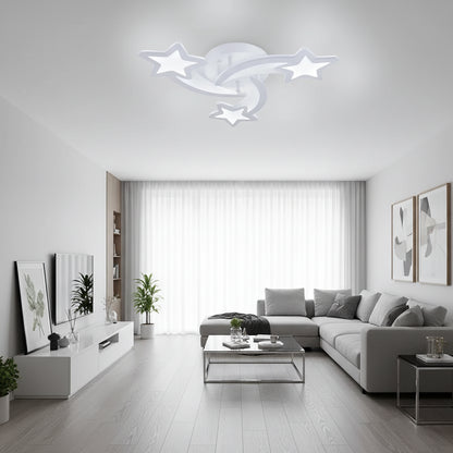 LED lustr s dálkovým ovládáním IPOMOEA 51W, 3 hvězdičky, Studené/Teplé/Neutrální světlo, Stmívatelné, Bílý LED lustr s dálkovým ovládáním Výchozí název Alessandro Design