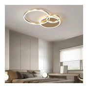 LED lustr s dálkovým ovládáním MYRENE 110W, 2 kruhy, studené/teplé/neutrální světlo, stmívatelné, zlaté LED lustry s dálkovým ovládáním Výchozí název Alessandro Design