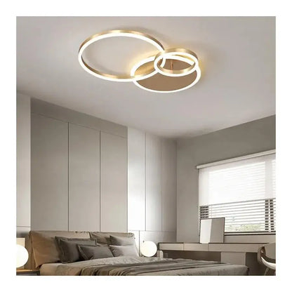 LED lustr s dálkovým ovládáním MYRENE 110W, 2 kruhy, studené/teplé/neutrální světlo, stmívatelné, zlaté LED lustry s dálkovým ovládáním Výchozí název Alessandro Design