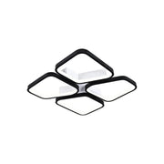 LED lustr s dálkovým ovládáním DAIKI 69W, 4 čtvercové, studené/teplé/neutrální světlo, stmívatelné, černé LED lustry s dálkovým ovládáním Výchozí název Alessandro Design
