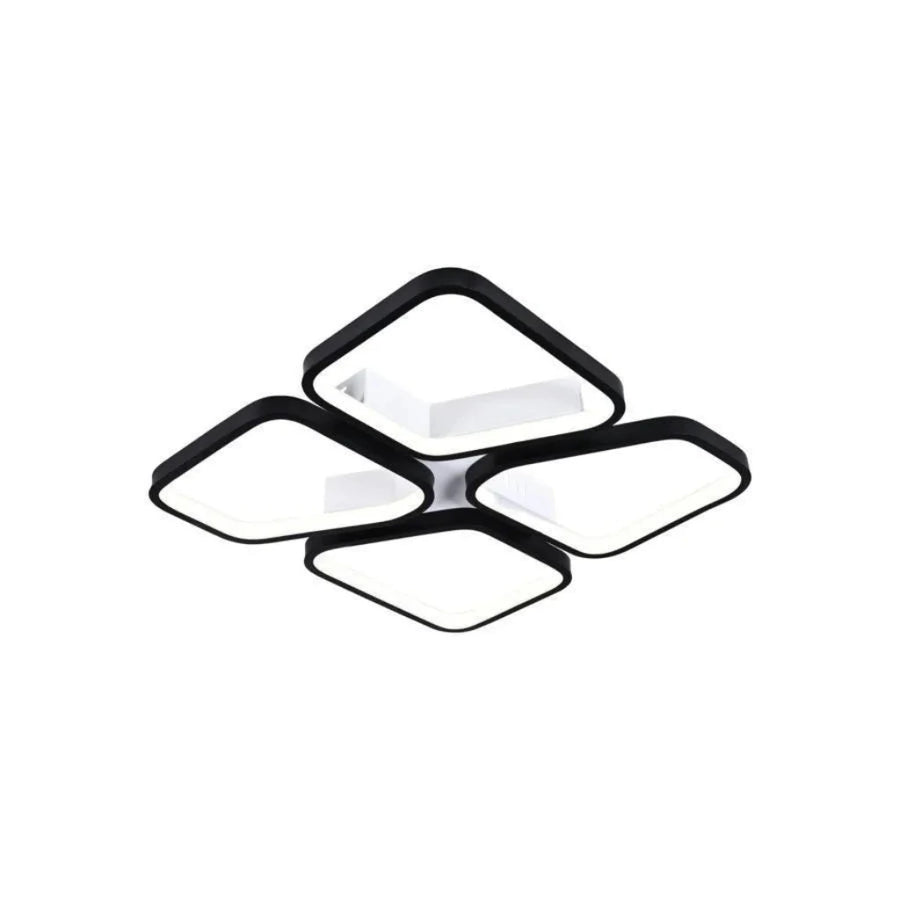 LED lustr s dálkovým ovládáním DAIKI 69W, 4 čtvercové, studené/teplé/neutrální světlo, stmívatelné, černé LED lustry s dálkovým ovládáním Výchozí název Alessandro Design