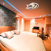 LED lustr ELLY 36W, měsíc a hvězda, studené/teplé/neutrální světlo, hnědý LED lustr Výchozí název Alessandro Design