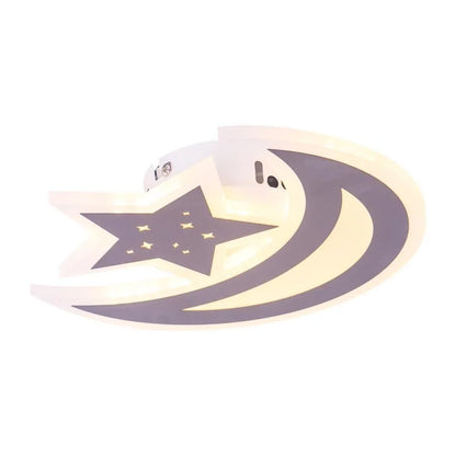 LED lustr ELLY 36W, měsíc a hvězda, studené/teplé/neutrální světlo, hnědý LED lustr Výchozí název Alessandro Design