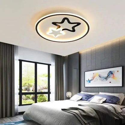 LED lustr s dálkovým ovládáním EMELIANA 57W, hvězda, studené/teplé/neutrální světlo, stmívatelné, černé LED lustry s dálkovým ovládáním Výchozí název Alessandro Design