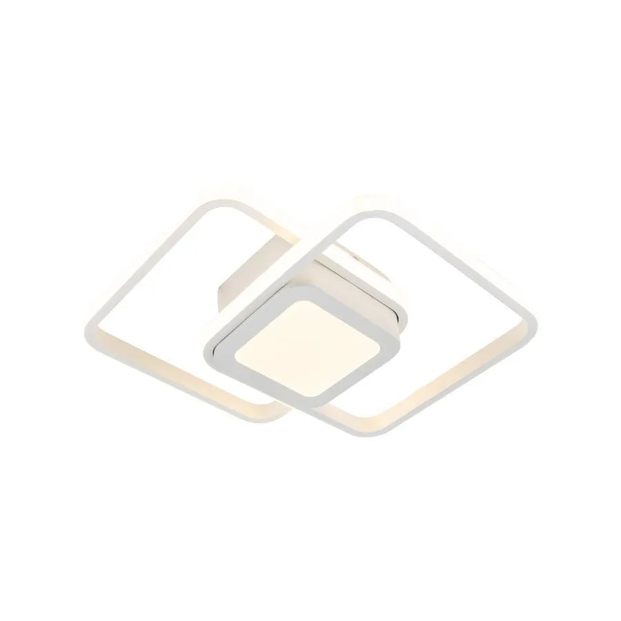 DUOFORM LED lustr 21W, 3 čtverce, studené/teplé/neutrální světlo, bílá Aplikované LED lustry Výchozí název Alessandro Design