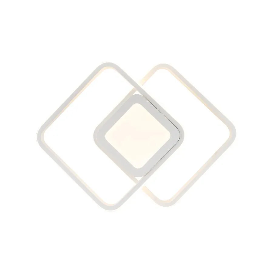 DUOFORM LED lustr 21W, 3 čtverce, studené/teplé/neutrální světlo, bílá Aplikované LED lustry Výchozí název Alessandro Design
