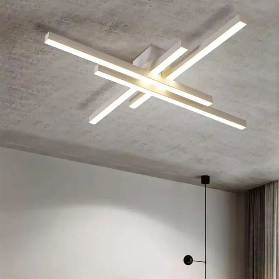 LED lustr s dálkovým ovládáním MORA 80W, 4 Elements, Lineární, Studené/Teplé/Neutrální světlo, Stmívatelné, Bílý LED lustr s dálkovým ovládáním Výchozí název Alessandro Design