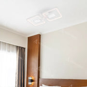 LED lustr s dálkovým ovládáním FELIX 28W, 2 čtverce, studené/teplé/neutrální světlo, stmívatelné, bílý LED lustr s dálkovým ovládáním Výchozí název Alessandro Design