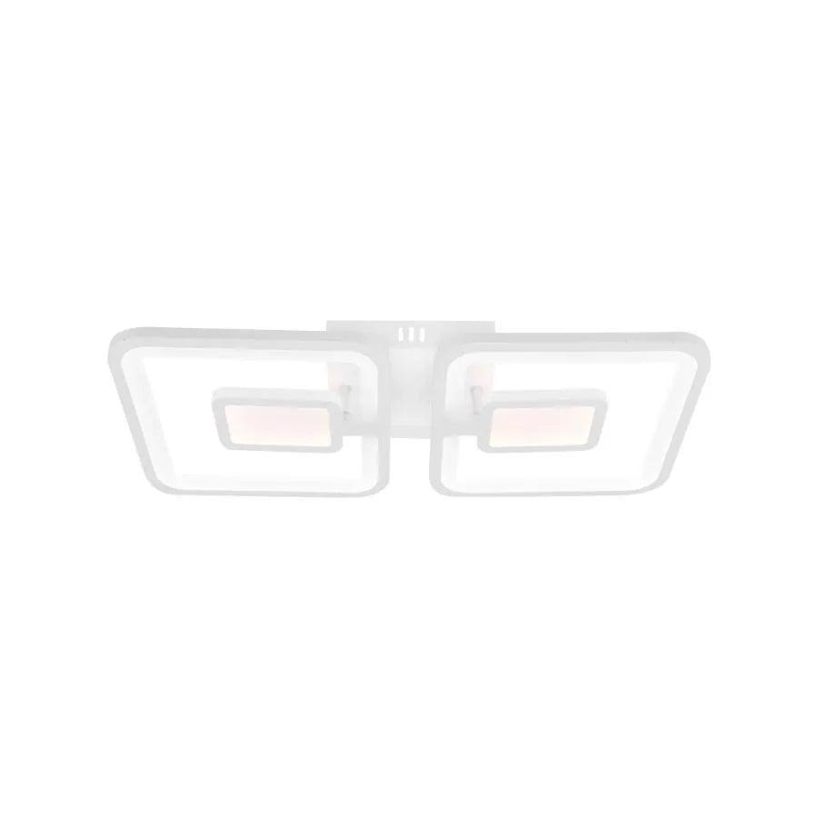 LED lustr s dálkovým ovládáním FELIX 28W, 2 čtverce, studené/teplé/neutrální světlo, stmívatelné, bílý LED lustr s dálkovým ovládáním Výchozí název Alessandro Design