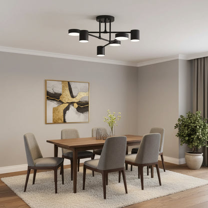 LED lustr GALIOS 26W, 6 prvků, studené/teplé/neutrální světlo, černá