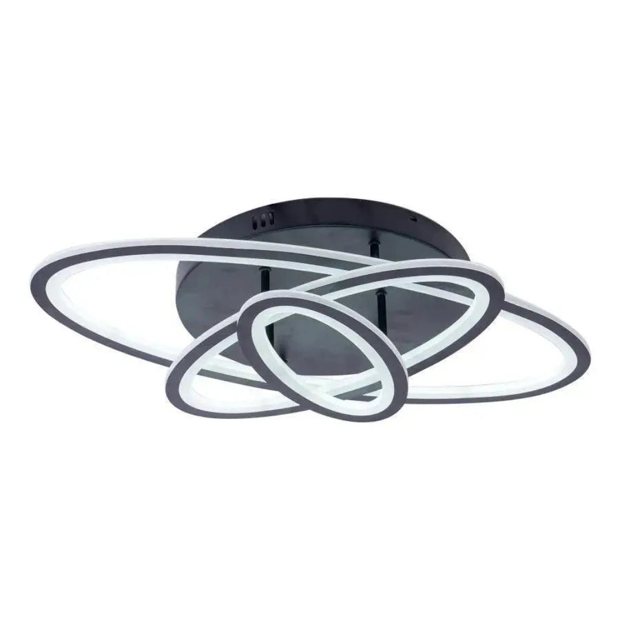 LED lustr s dálkovým ovládáním TIANA 78W, 3 elipsy, studené/teplé/neutrální světlo, stmívatelné, černé LED lustry s dálkovým ovládáním Výchozí název Alessandro Design