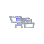 LED lustr s dálkovým ovládáním a krystalem QUADRIS RGB, 96W, 4 čtverce, studené/teplé/neutrální světlo, stmívatelné, bílý LED lustr s dálkovým ovládáním Výchozí název Alessandro Design
