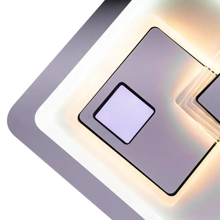 LED lustr KEREN 33W, čtvercový, studené/teplé/neutrální světlo 3000K/4000K/6000K, bílé, kovové a akrylové LED lustry Výchozí název Alessandro Design