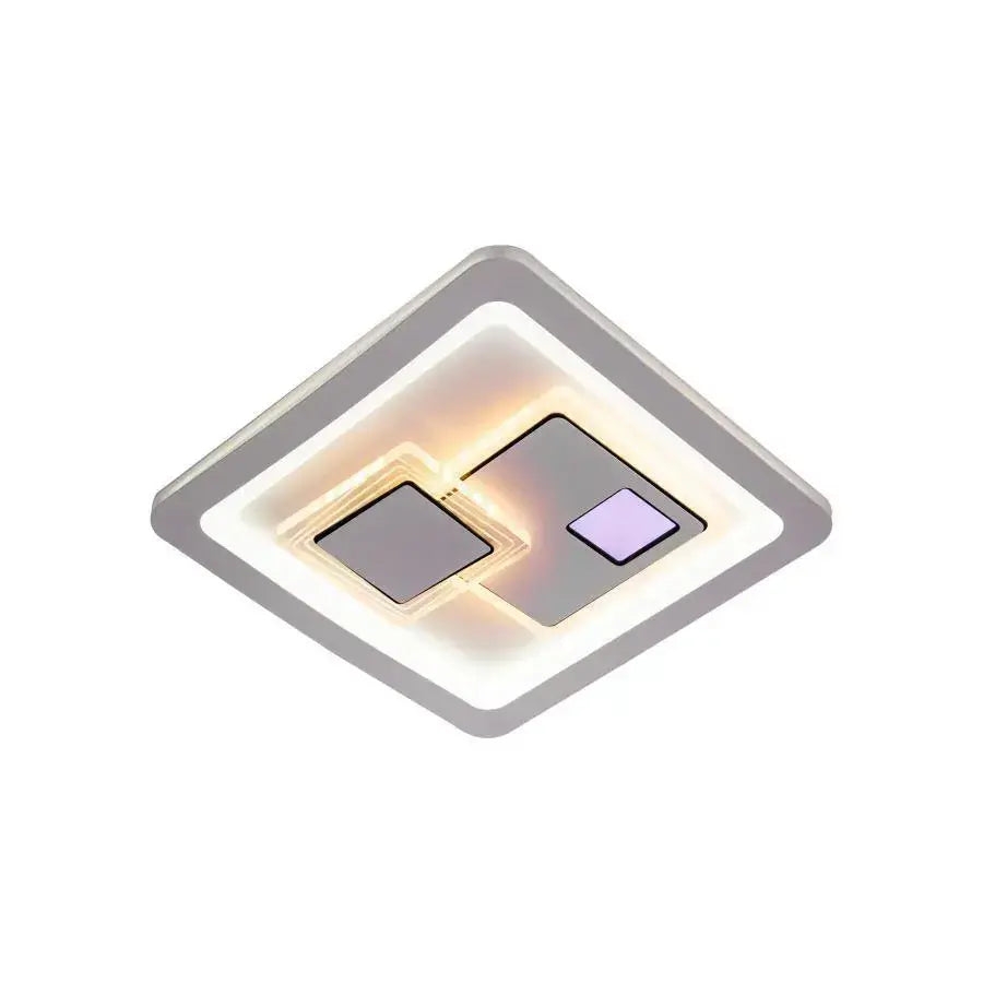 LED lustr KEREN 33W, čtvercový, studené/teplé/neutrální světlo 3000K/4000K/6000K, bílé, kovové a akrylové LED lustry Výchozí název Alessandro Design