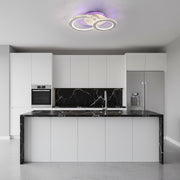 LED lustr s dálkovým ovládáním a krystalem NOVA ROTONDA RGB 42W, 2 kruhy, studené/teplé/neutrální světlo, stmívatelné, bílý LED lustr s dálkovým ovládáním Výchozí název Alessandro Design