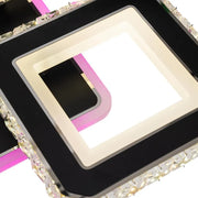 LED lustr s dálkovým ovládáním a krystalem LEILA RGB 69W, 4 čtverce, studené/teplé/neutrální světlo, stmívatelné, černé LED lustry s dálkovým ovládáním Výchozí název Alessandro Design