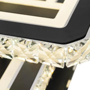 LED lustr s dálkovým ovládáním a krystalem LEILA 88W, 3 čtverce, studené/teplé/neutrální světlo, stmívatelné, černý lesklý chrom LED lustry s dálkovým ovládáním Výchozí název Alessandro Design