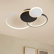 LED lustr s dálkovým ovládáním KILLIAN 80W, 4 kruhy, studené/teplé/neutrální světlo, stmívatelné, černá bílá LED lustry s dálkovým ovládáním Výchozí název Alessandro Design
