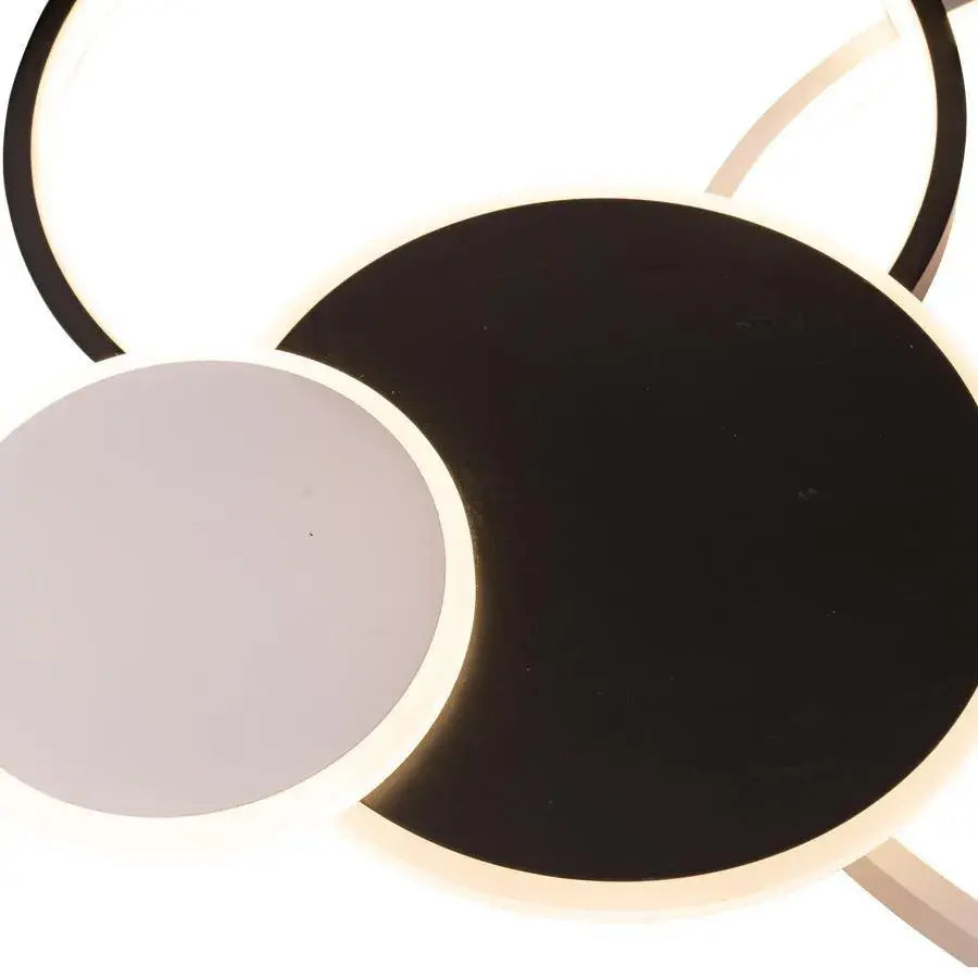 LED lustr s dálkovým ovládáním KILLIAN 80W, 4 kruhy, studené/teplé/neutrální světlo, stmívatelné, černá bílá LED lustry s dálkovým ovládáním Výchozí název Alessandro Design