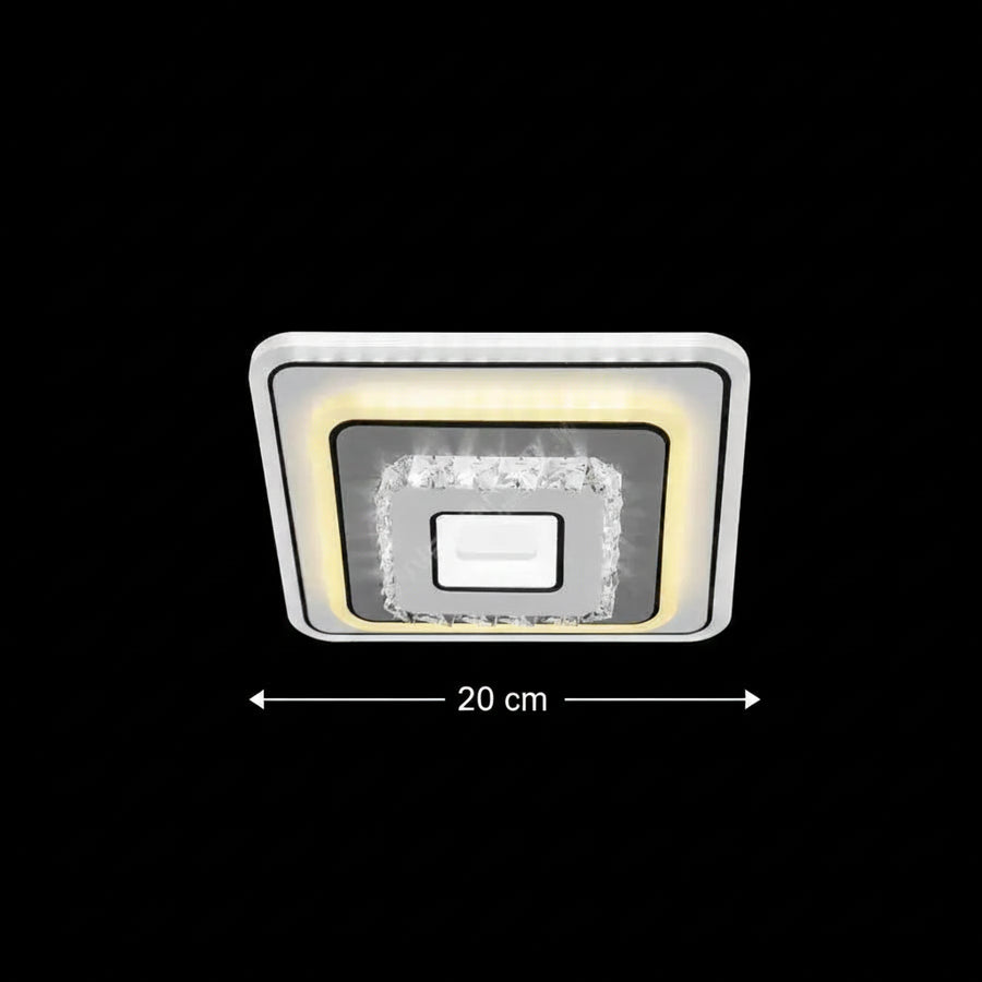 Křišťálový LED lustr MITA 39W, 20x20cm, čtvercový, studené/teplé/neutrální světlo, bílé LED lustry Výchozí název Alessandro Design